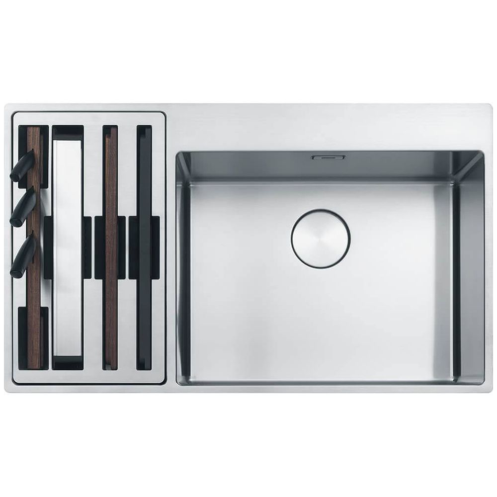 Franke Flush mount Double Bowl Sink with Accessories 86(L) x 51(W) x 20.4 (D) cm - Stainless Steel