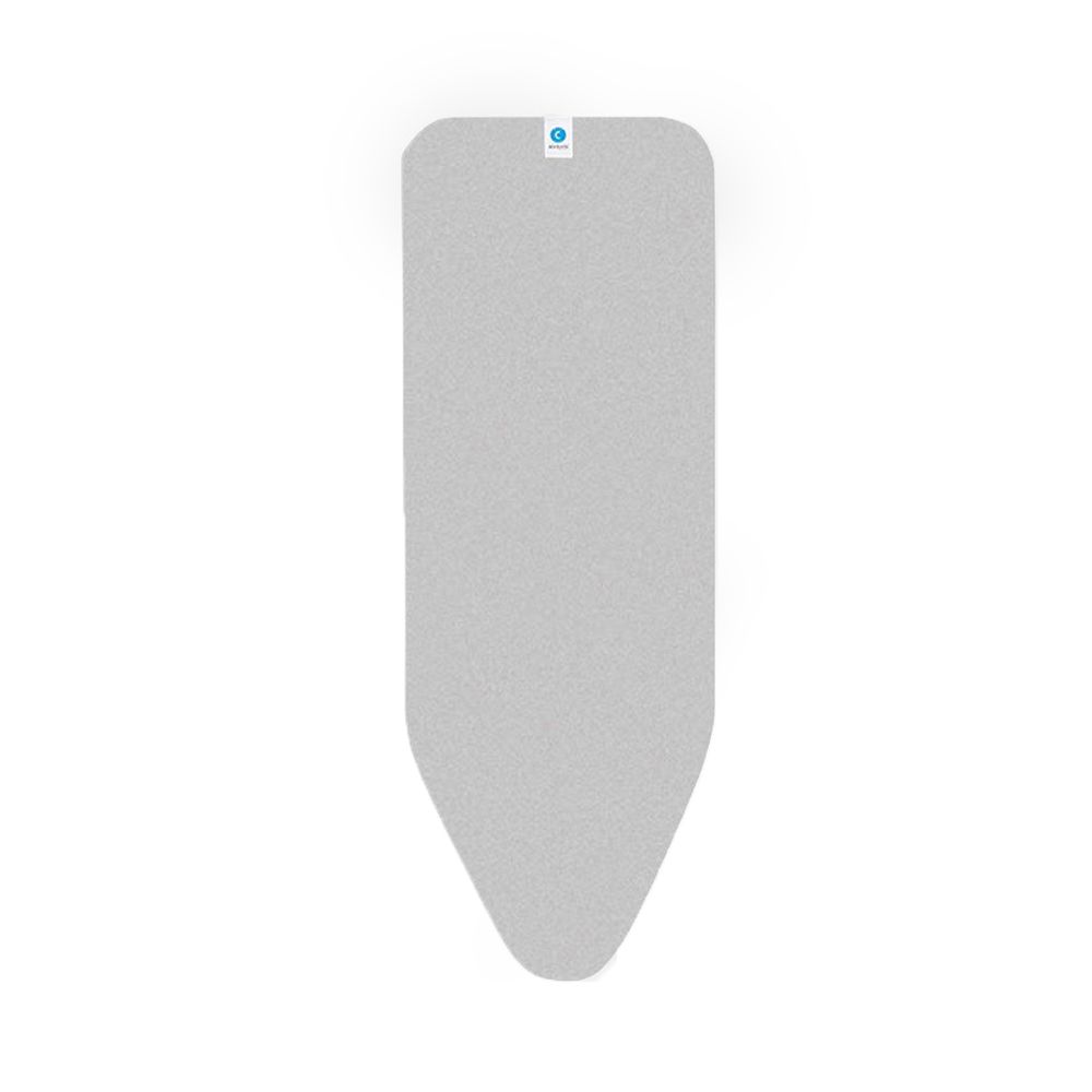 Brabantia Ironing Board Cover - 124x45 cm, Foam Underlay, Metallic Grey