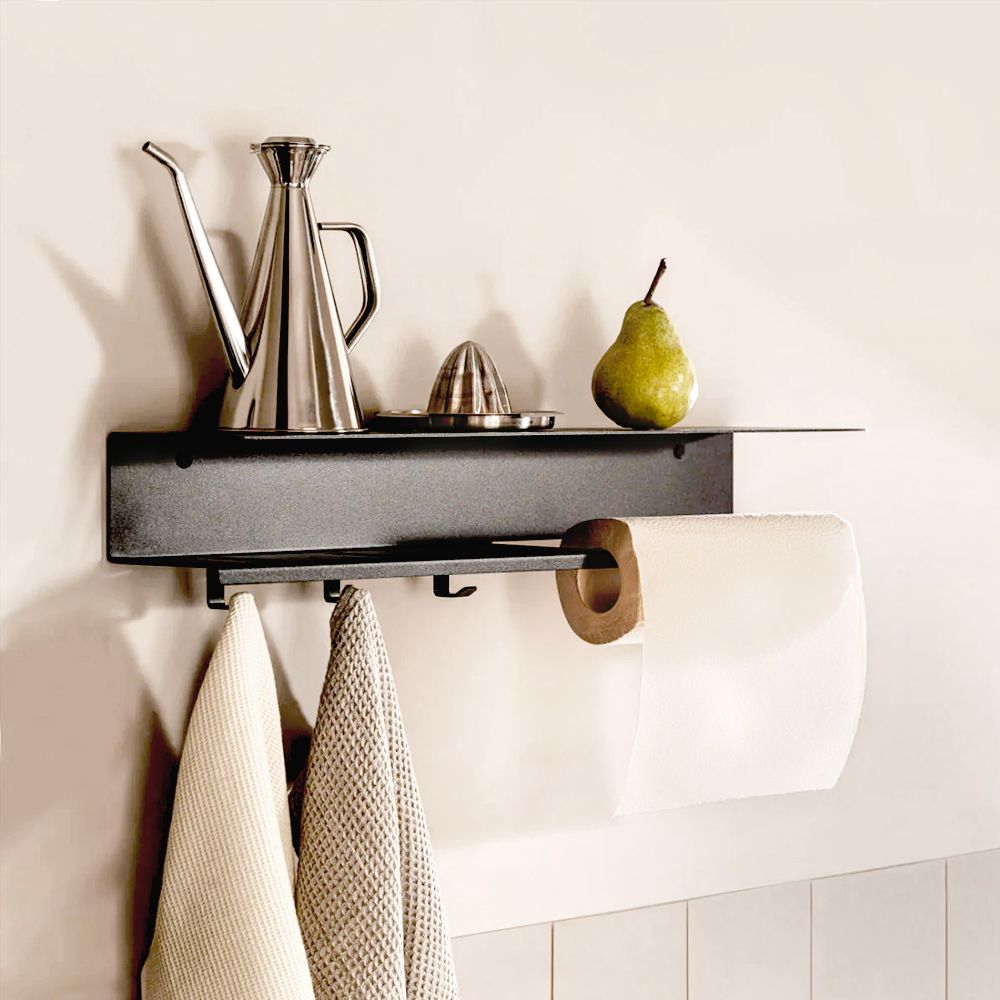 Fink Brussel Paper Towel Holder in Steel 60cm (W) - Matt Black