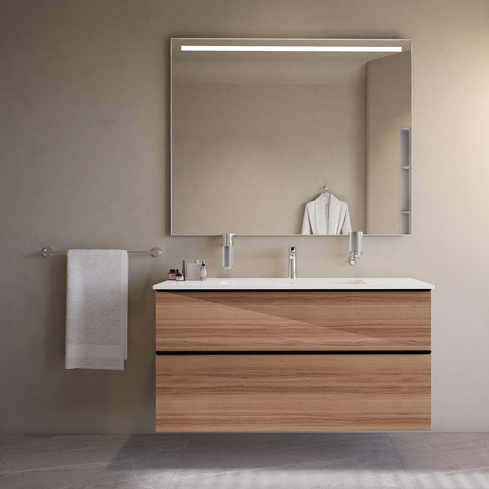 Duravit Bathroom Cabinet Set 123(W)x49(D) cm Walnut Dark with Ceramic Basin 